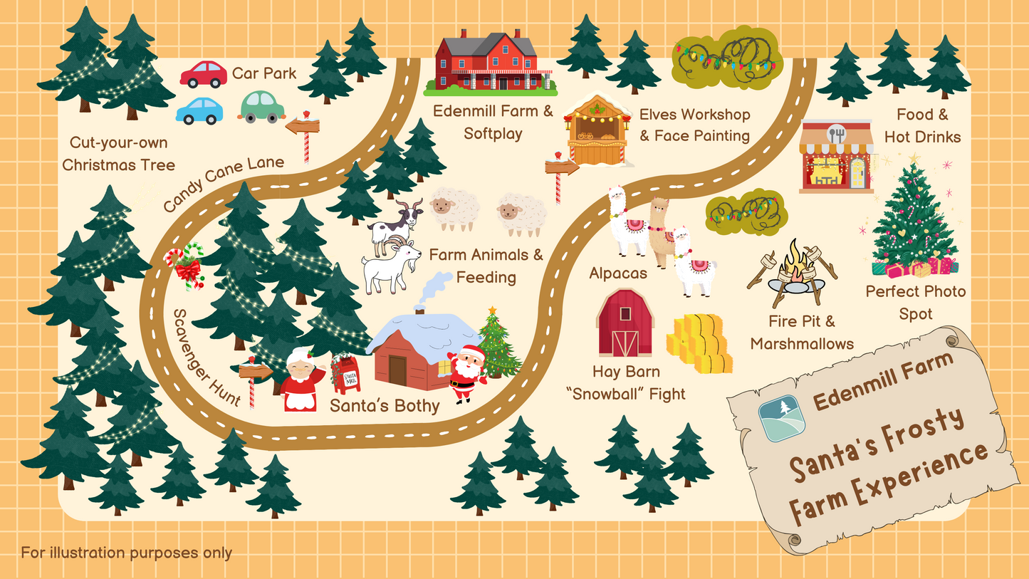 A map of Santa's Frosty Farm